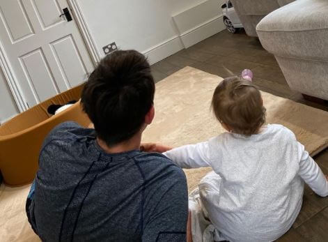 Lillie Saint Maguire with her father Harry Maguire.